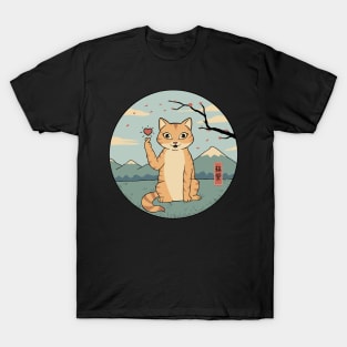 Cat finger heart symbol T-Shirt